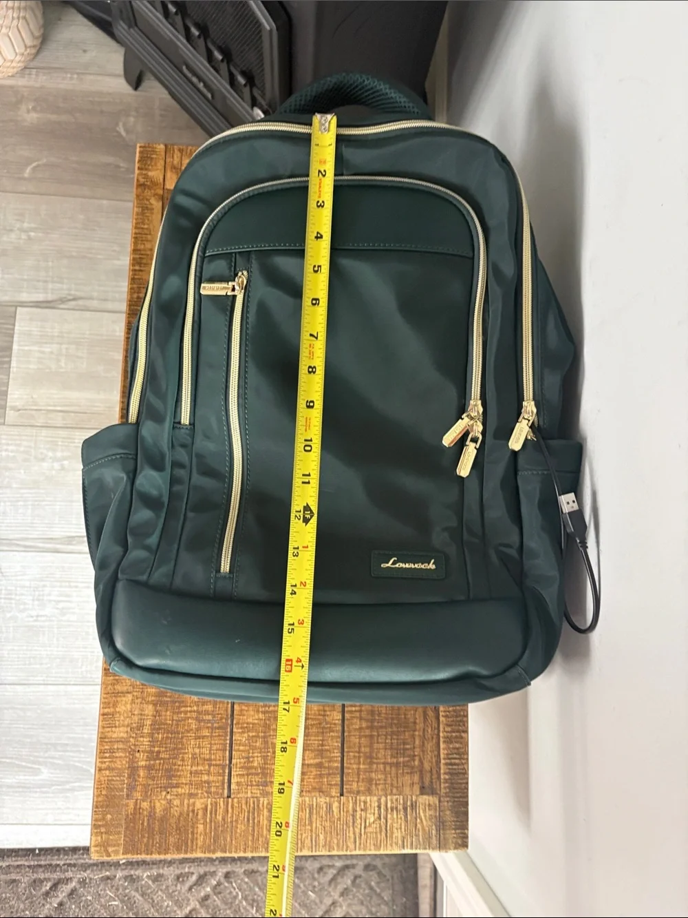 Lovevook Women’s Green Backpack with Gold Hardware